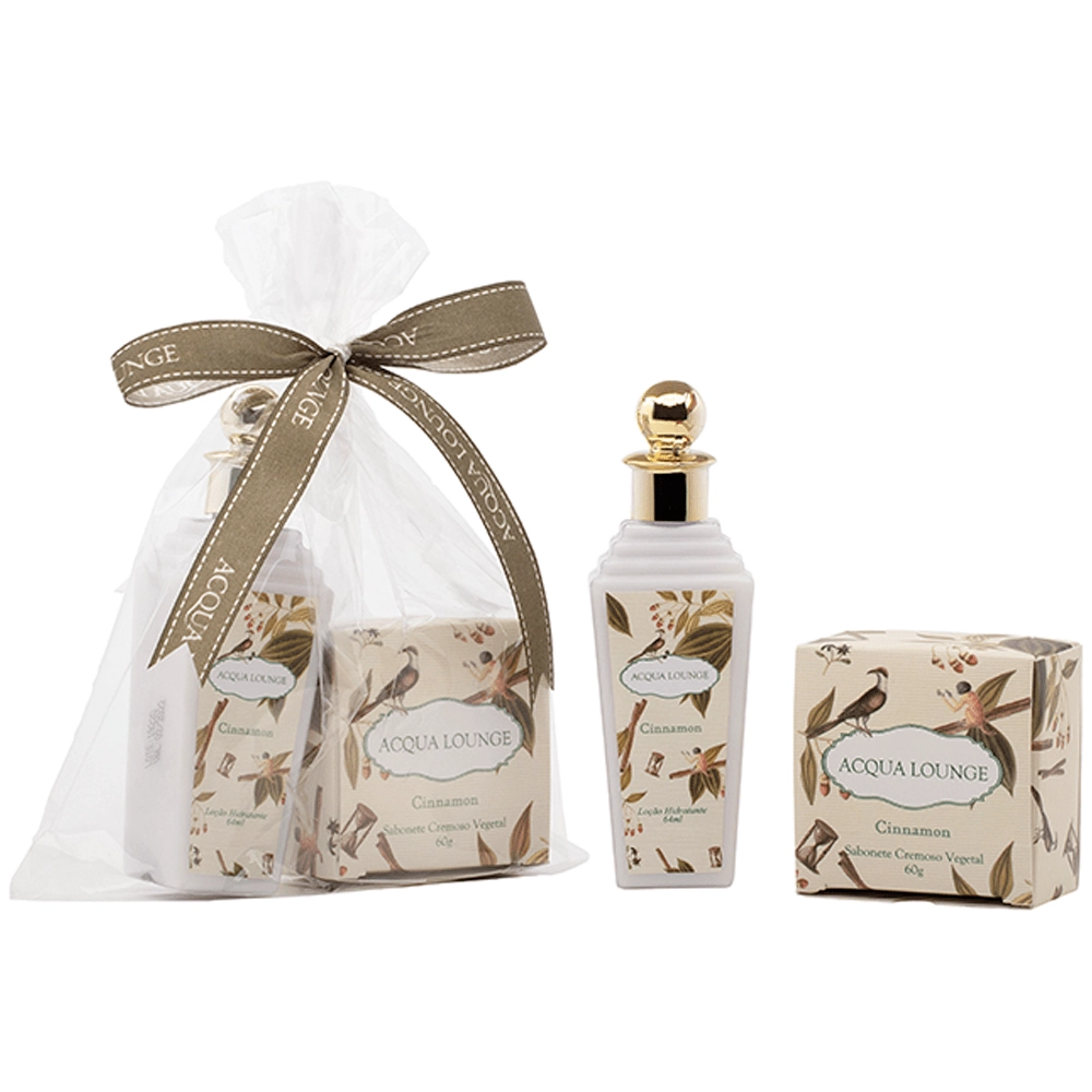 Acqua Lounge Cinnamon Kit Transp Lc Hidr 64ml Sab 60g