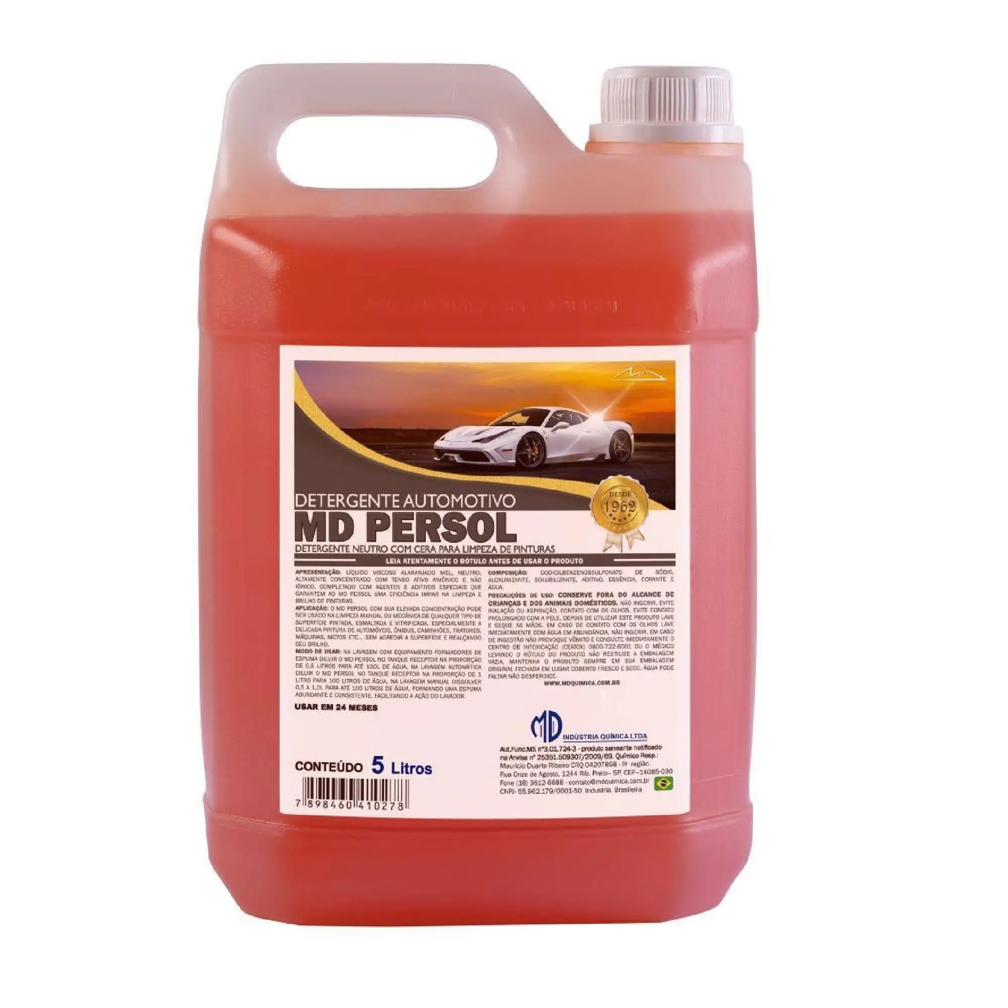Md Persol - Shampoo Automotivo Neutro Com Cera - Md - 5 Litros