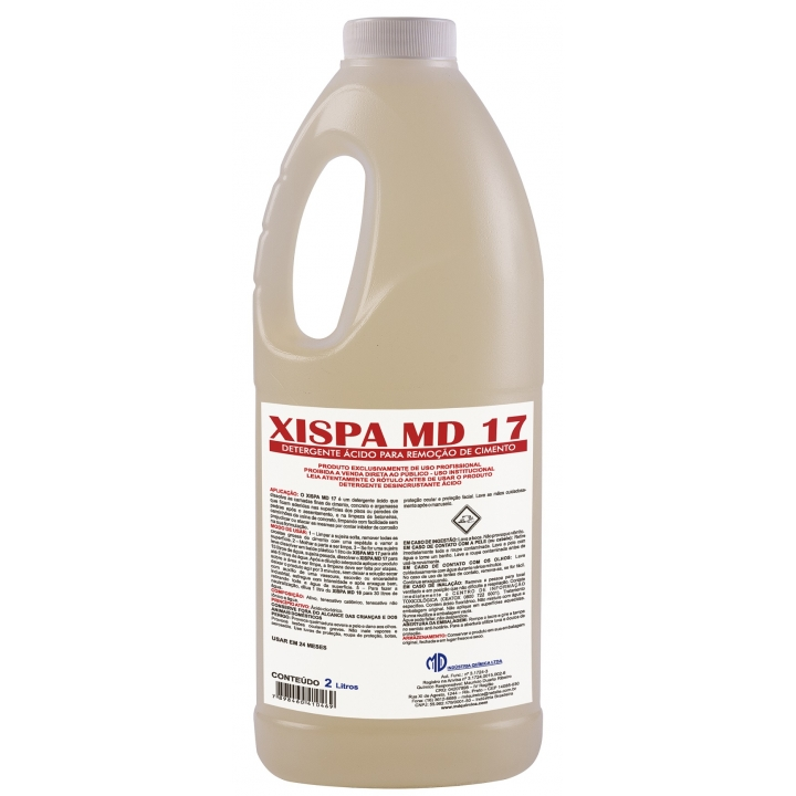 Xispa Md 17 - Detergente Ácido Para Remoção De Cimento - Md - 2 Litros