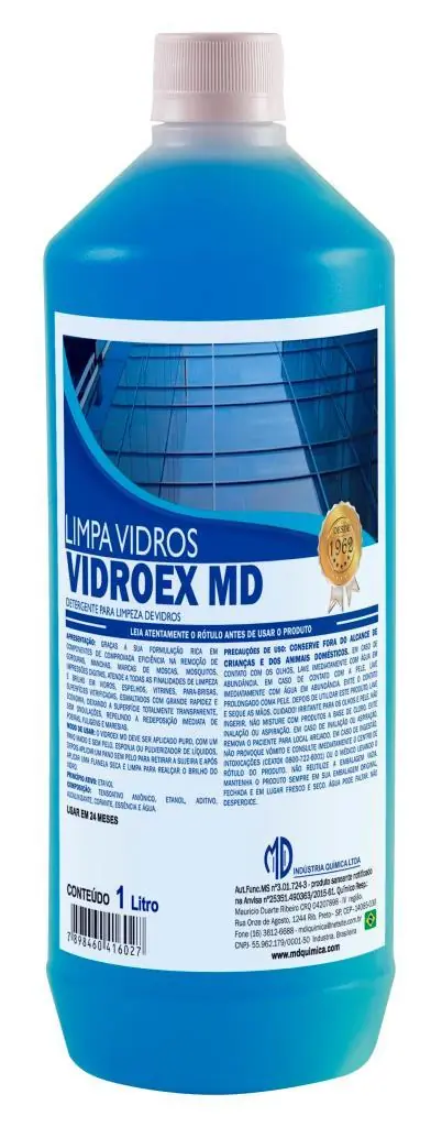 Vidroex Md - Detergente Para Limpeza De Vidros - Md - 1 Litro