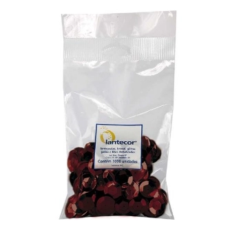 Lantejoula Cubeta 6mm Pacote C 1000 Vermelho 256 Lantecor