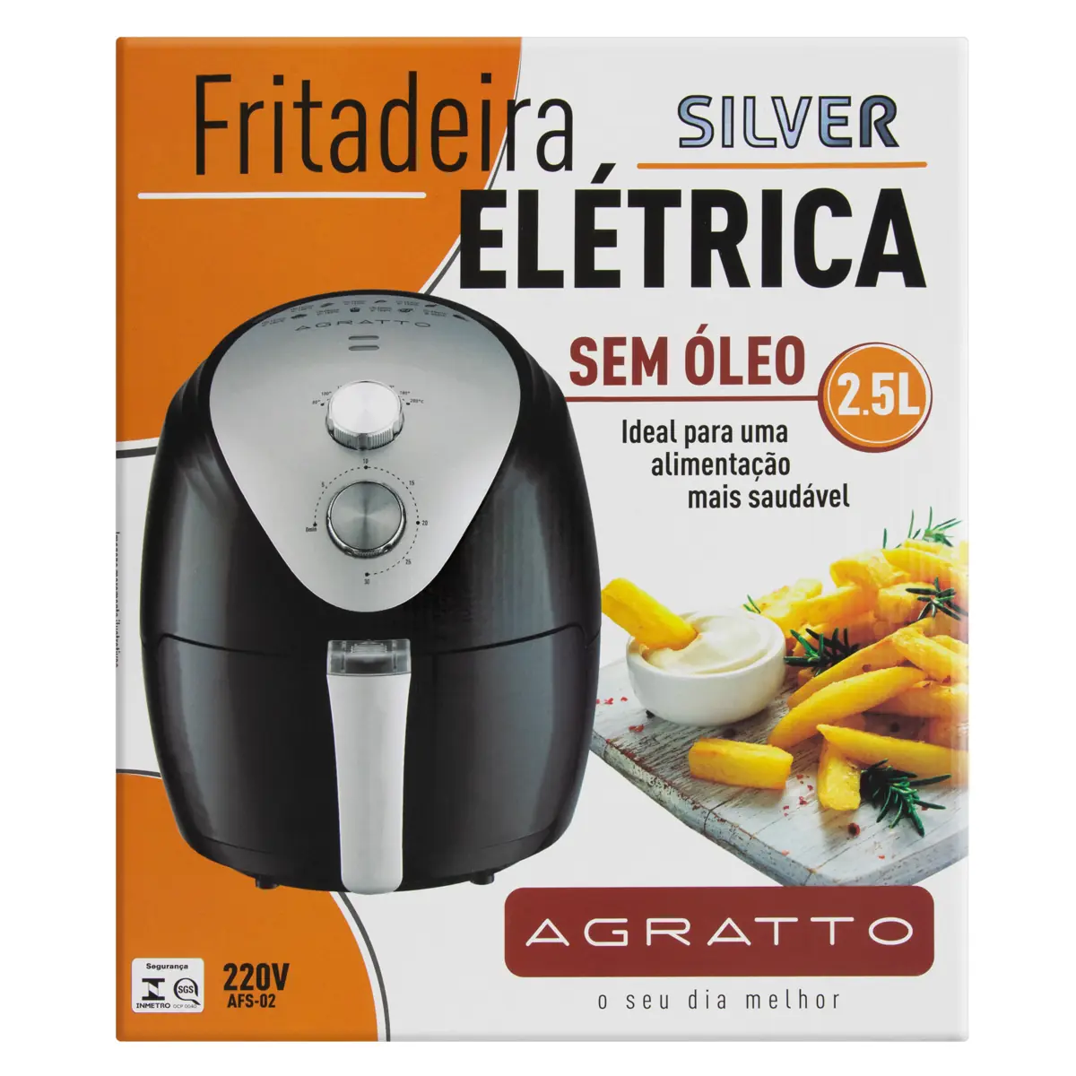 Fritadeira Elétrica Sem óleo 2,5l Agratto 220v