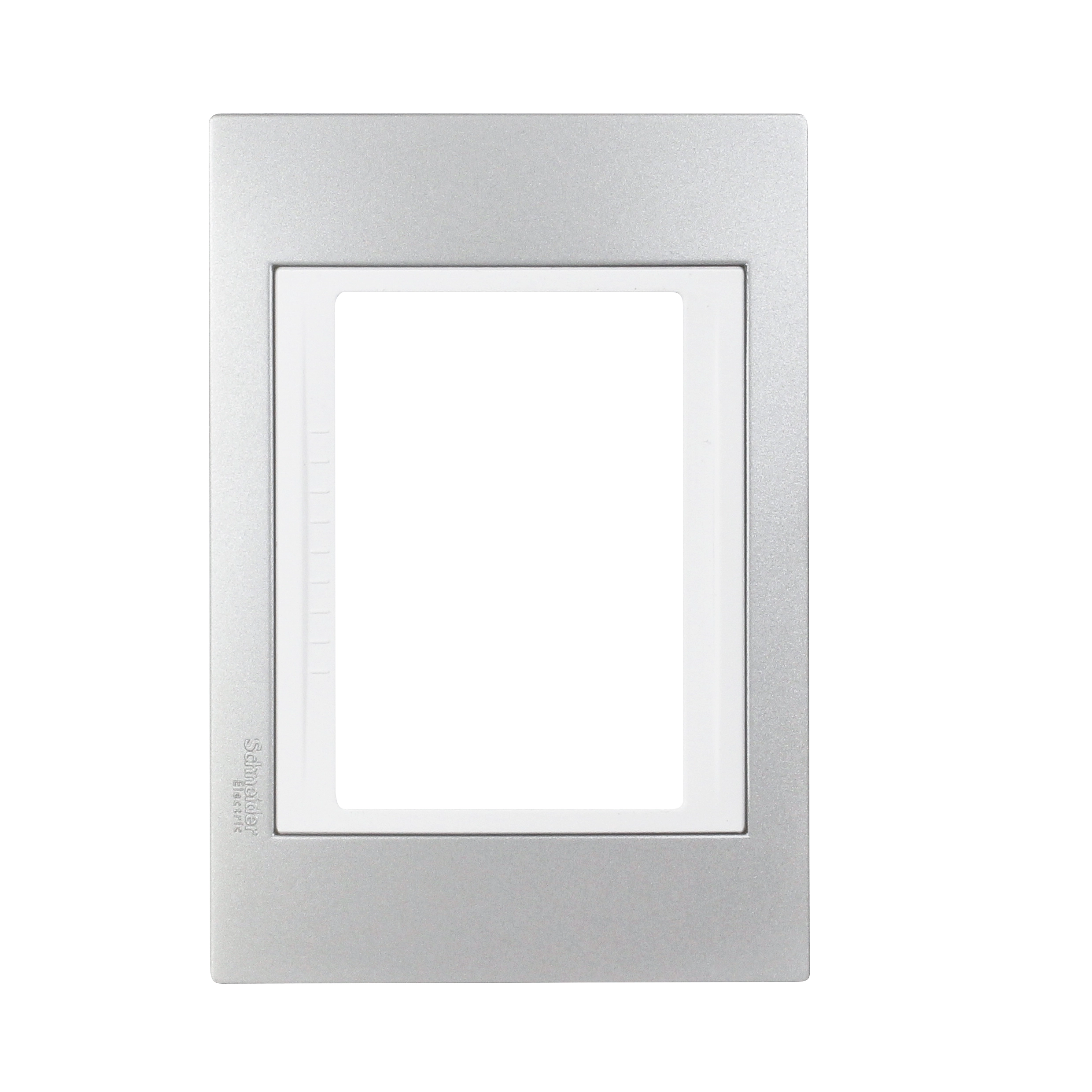 Placa 4X2 3 Módulos Serie Plus Com Moldura Branca Plata Mate Única Schneider