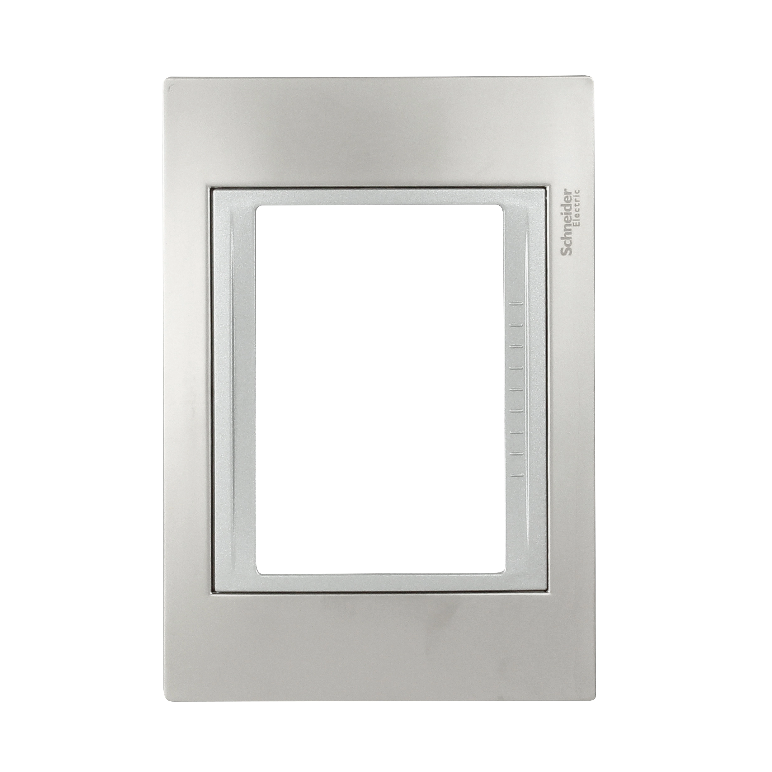 Placa 4X2 3 Módulos Serie Top Com Moldura Aluminio Niquel Mate Única Schneider