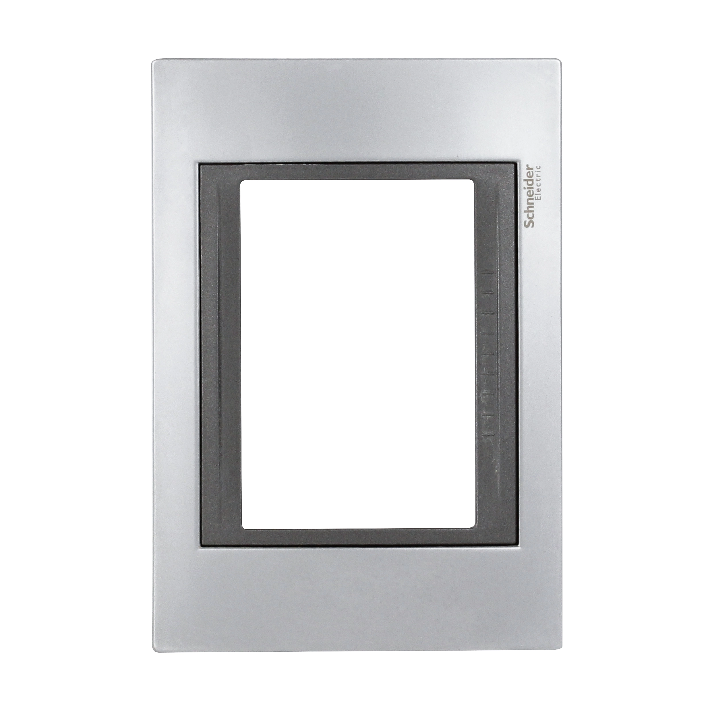 Placa 4X2 3 Módulos Serie Top Com Moldura Grafite Cromo Satinado Única Schneider