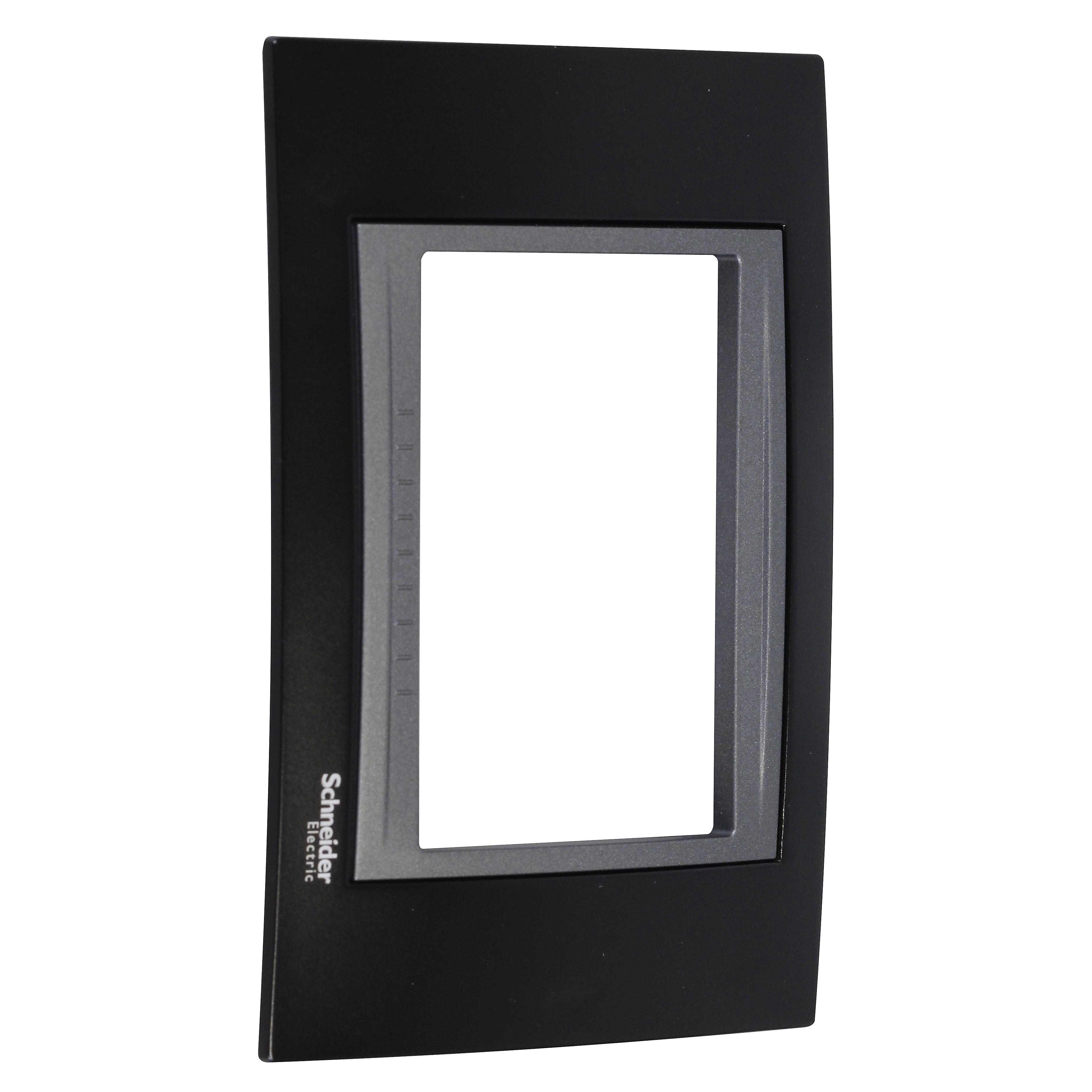 Placa 4X2 3 Módulos Serie Top Com Moldura Grafite Negro Mate Única Schneider