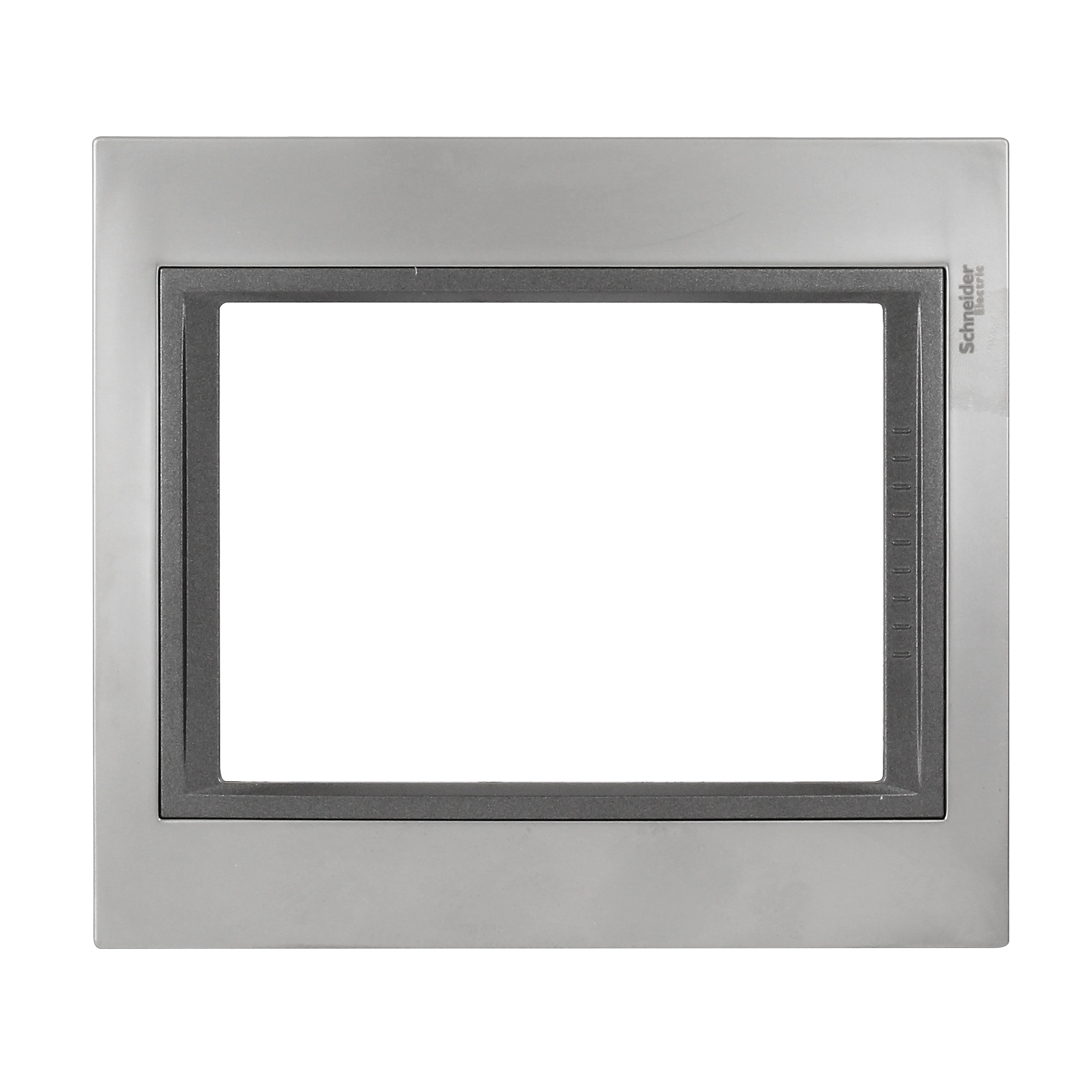 Placa 4X4 6 Módulos Serie Top Com Moldura Grafite Cromo Satinado Única Schneider