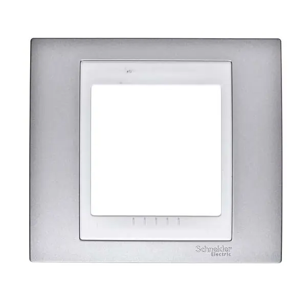 Placa 2X2 2 Módulos Serie Plus Com Moldura Branca Plata Mate Única Schneider