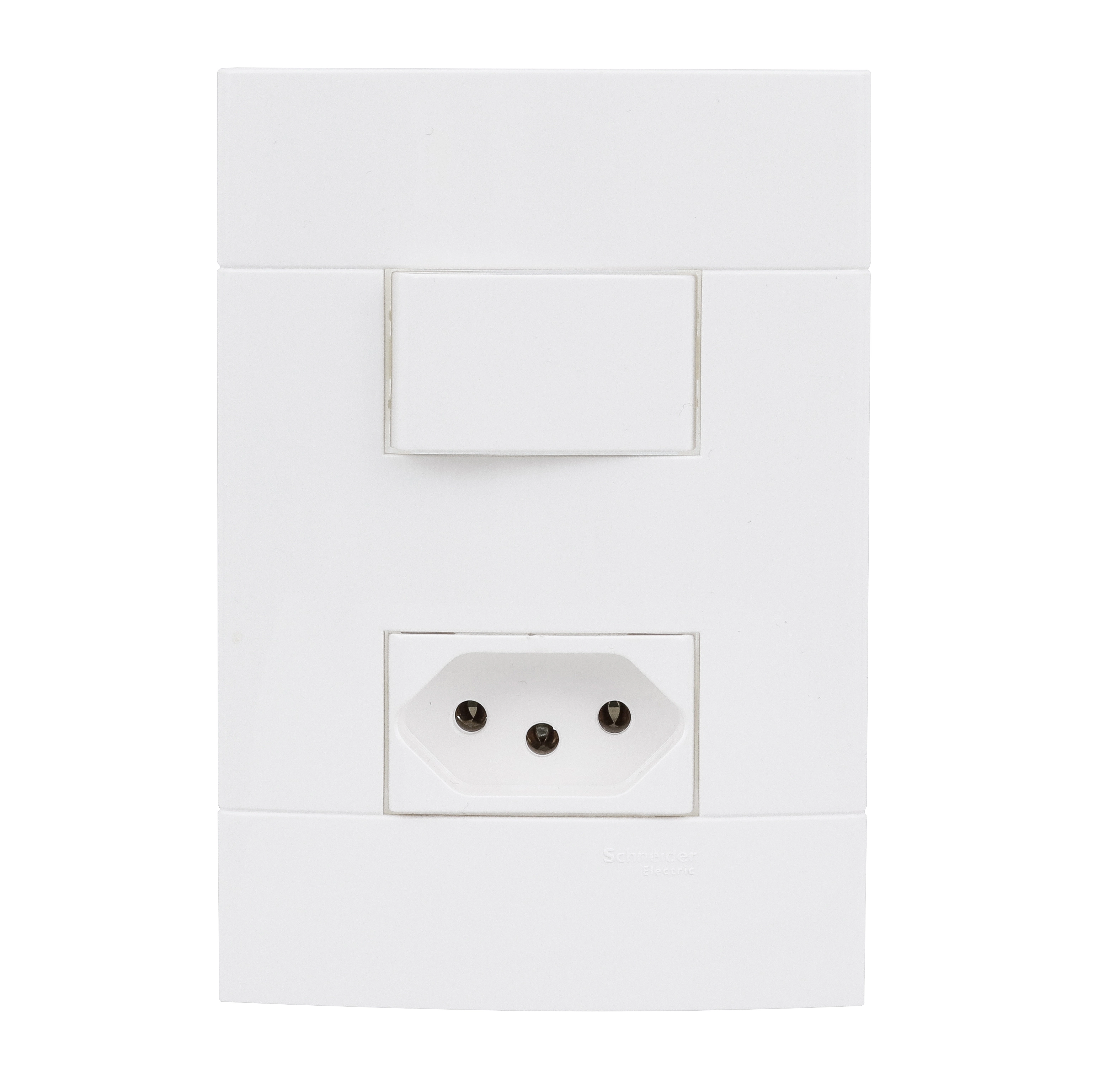 Conjunto Interruptor Simples + Tomada 2P+T 10A Decor Schneider