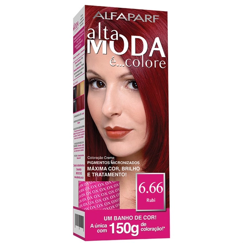 Kit Coloração Creme 6.66 Rubi Alfaparf Alta Moda É...
