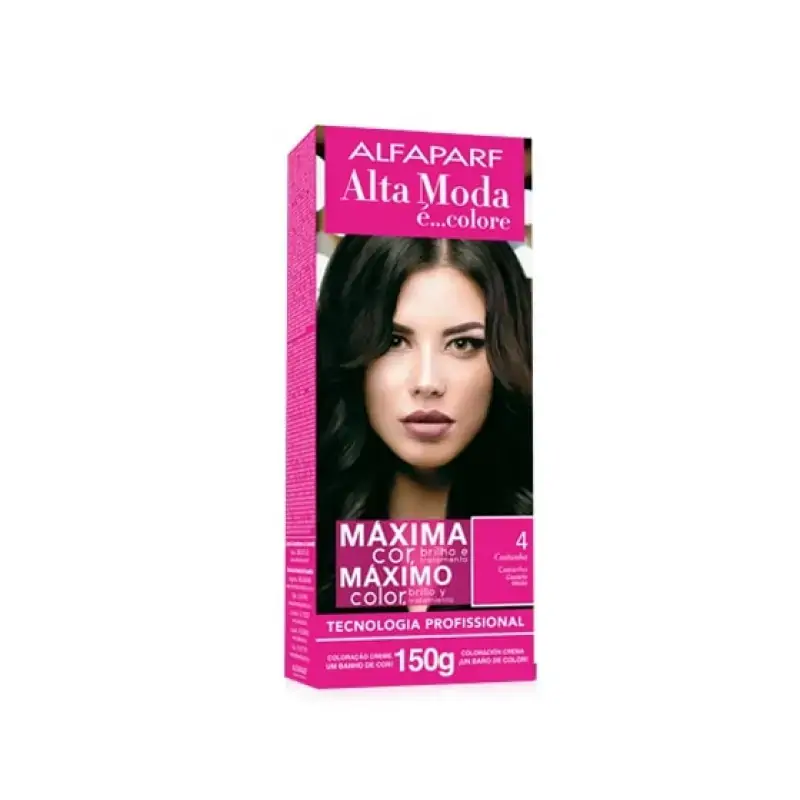 Coloracao Individual Permanente Alta Moda 4 Castanha Oleo De Argan 150g