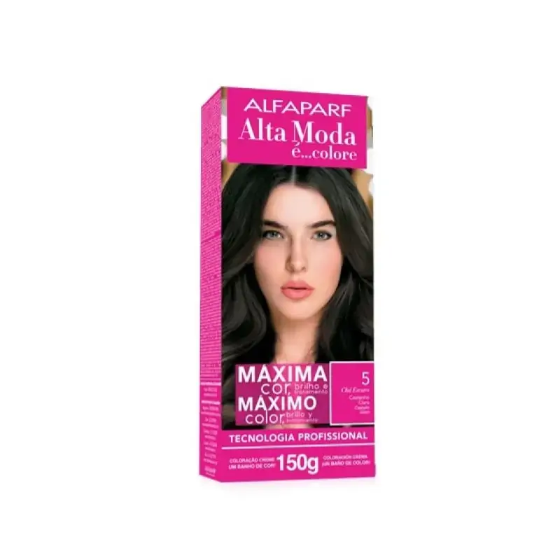 Coloracao Individual Permanente Alta Moda 5 Chá Escuro Oleo De Argan 150g