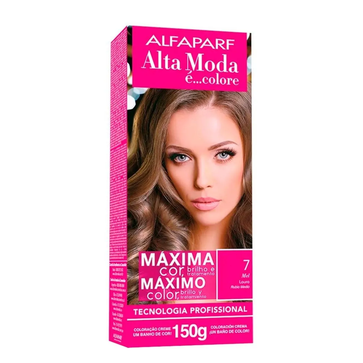 Coloracao Individual Permanente Alta Moda 7 Mel Oleo De Argan 150g