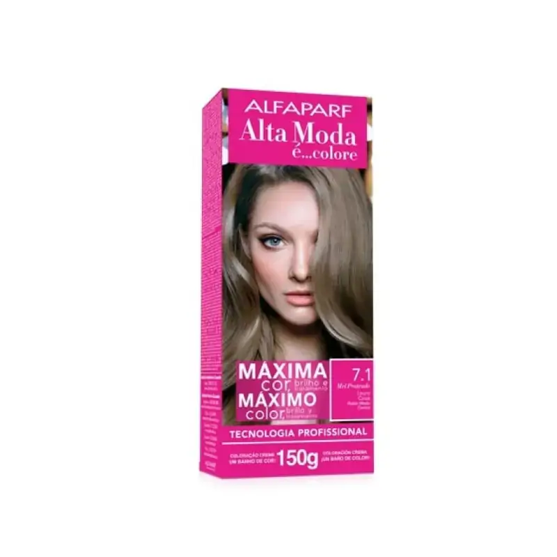Coloracao Individual Permanente Alta Moda 7.1 Louro Cinza Oleo De Argan 150g