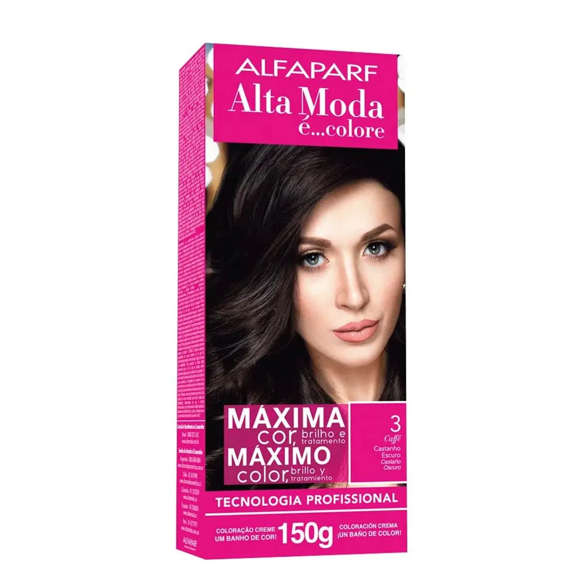 Coloração Creme Alta Moda 3 Castanho Escuro Alfaparf 150g