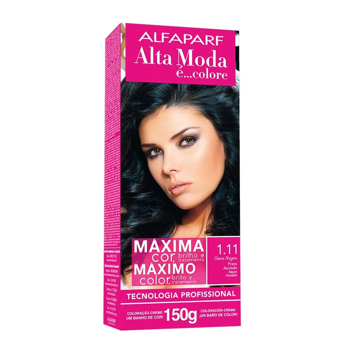 Tintura Alta Moda 1.11 Preto Azulado Ouro Negro - Alfaparf