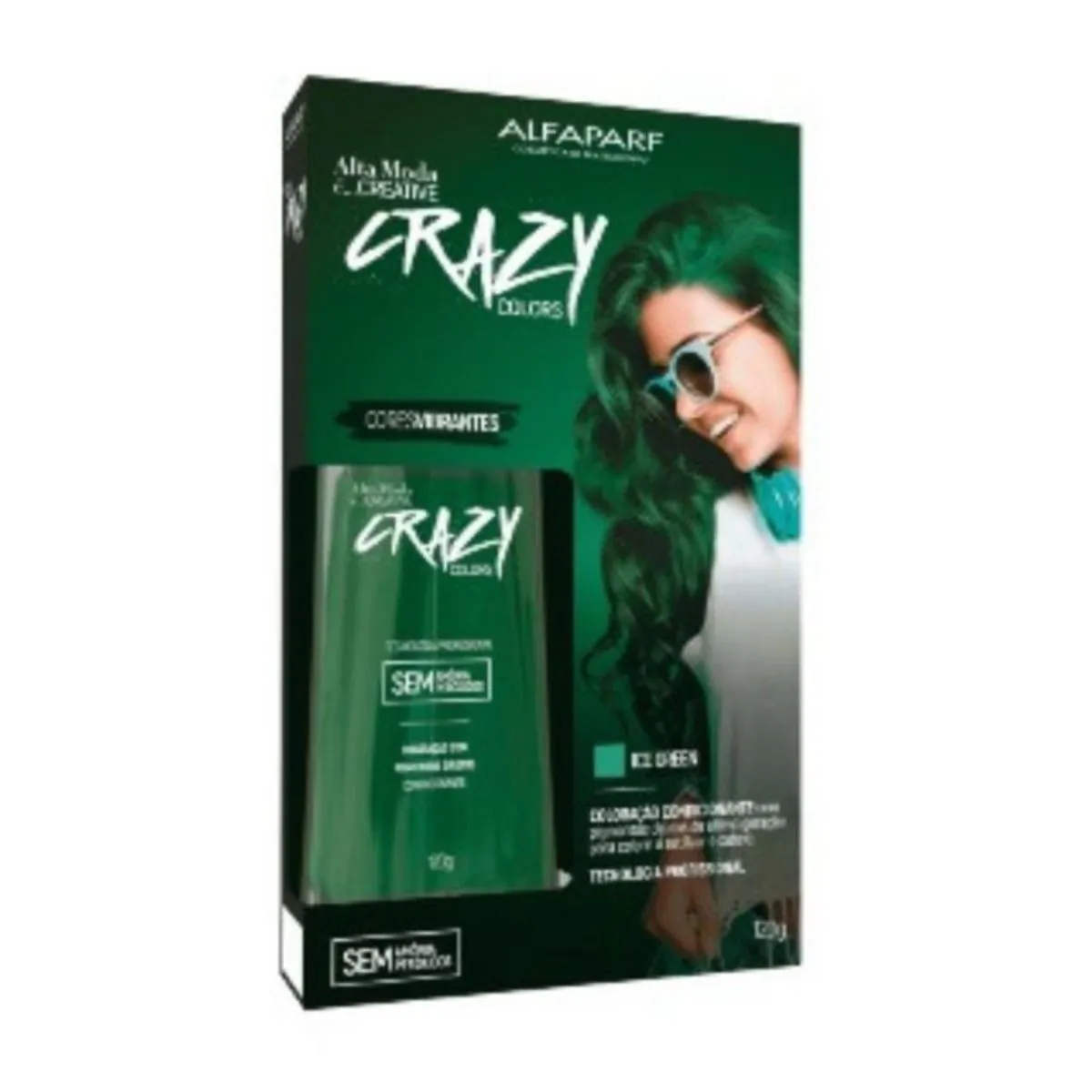 Tonalizante Creative Crazy Colors Ice Green Alta Moda 120G