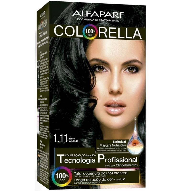 Coloração Kit Colorella Preto Azulado Alfaparf