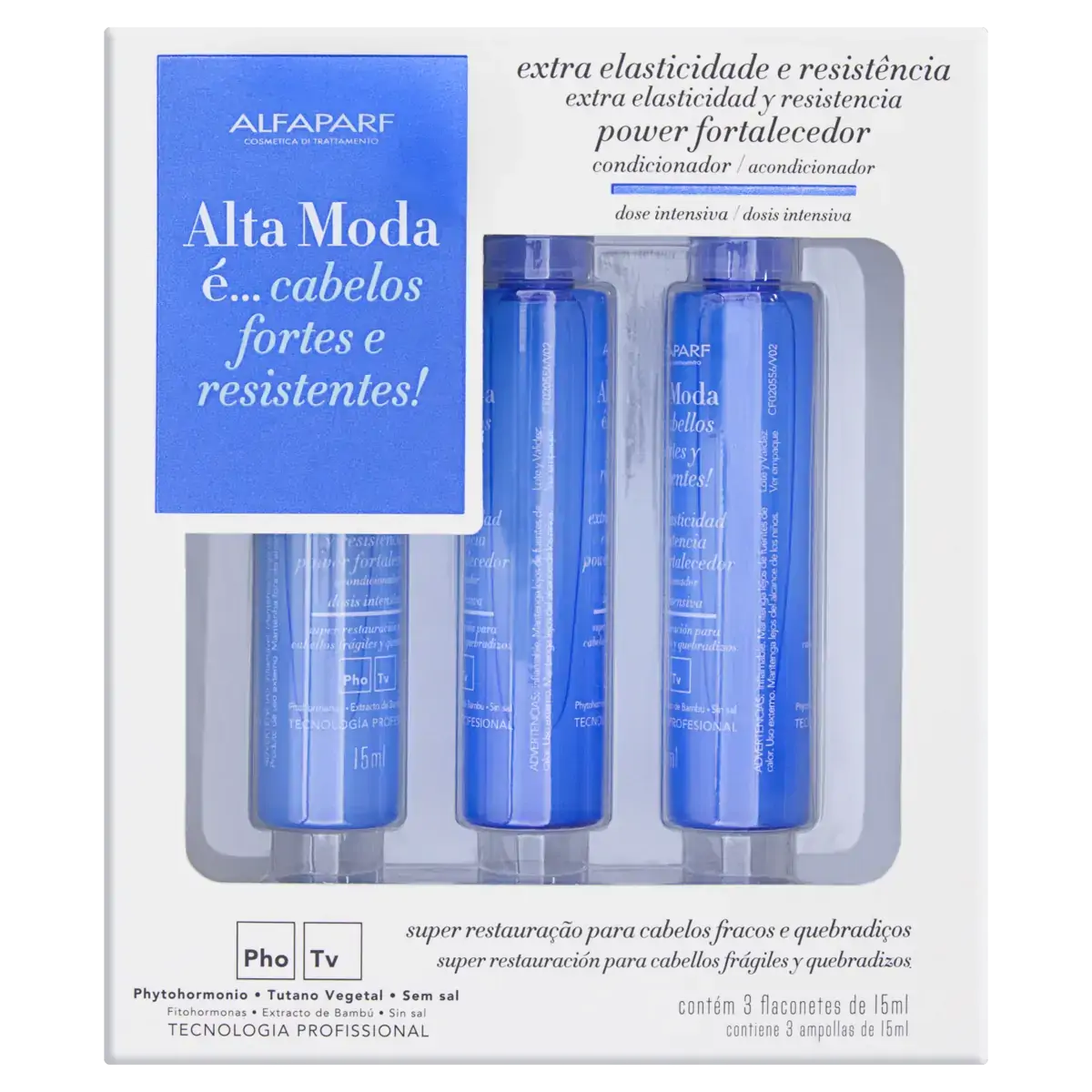 Ampola De Tratamento Power Fortalecedor Alfaparf Alta Moda é Caixa 3 Unidades 15ml Cada