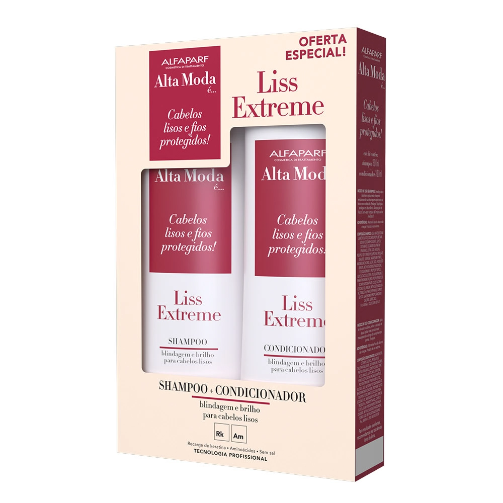 Kit Shampoo Condicionador Alta Moda Liss Extreme 300ml Alfaparf