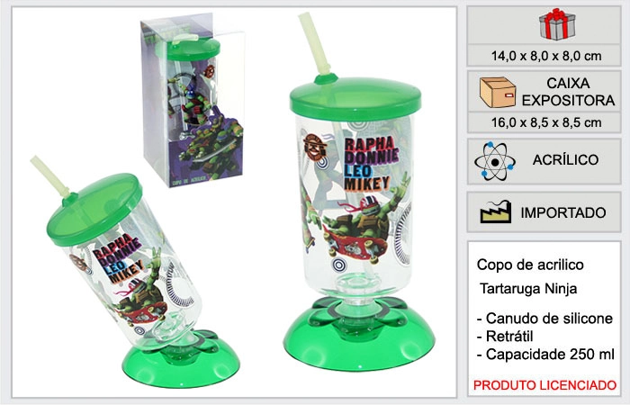Copo Plastico Ravi Tartarugas Ninja Tl