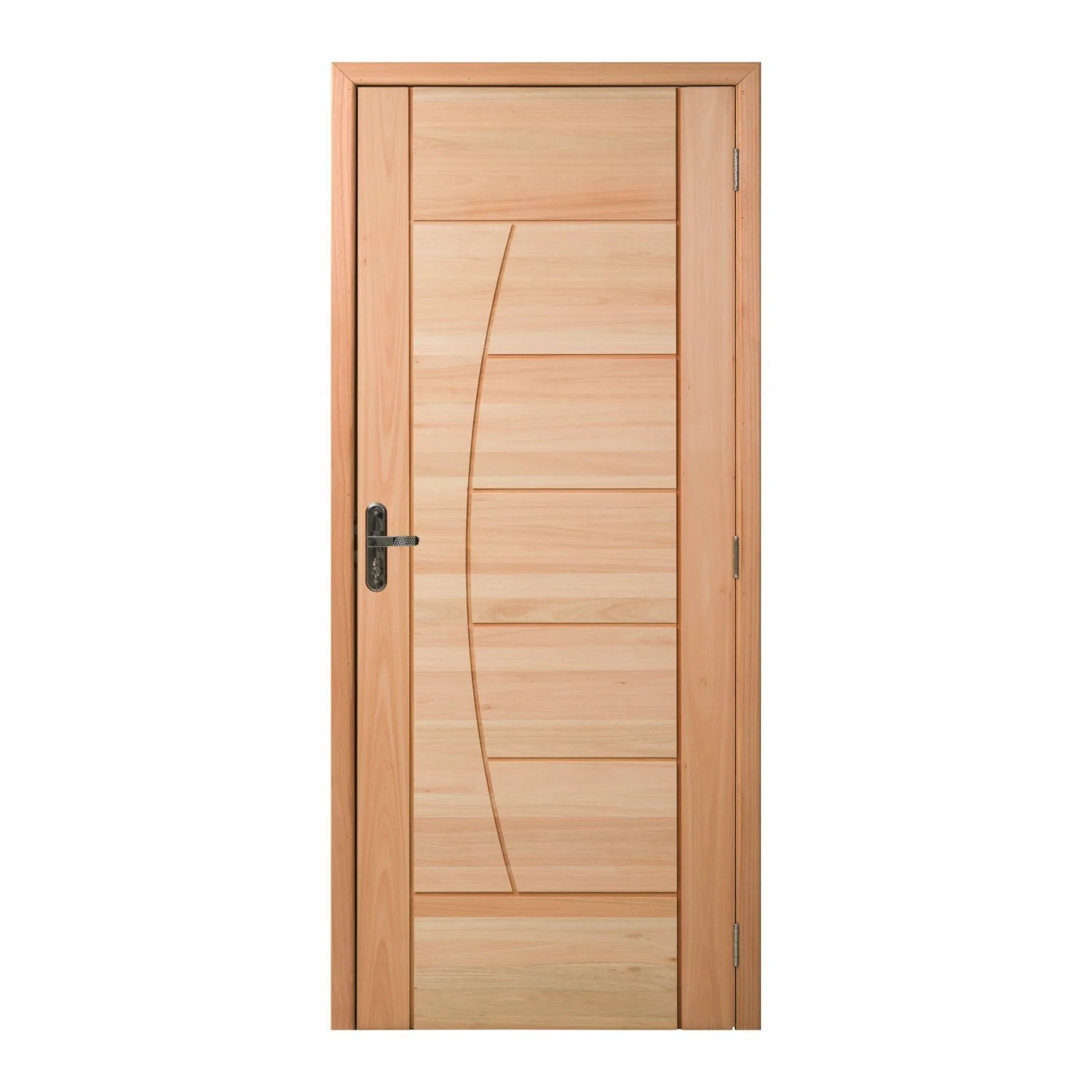 Kit Porta Pronta Maciça De Eucalipto 214x89x14cm Pm78 Solar Abertura Direita Cruzeiro Portas Natural