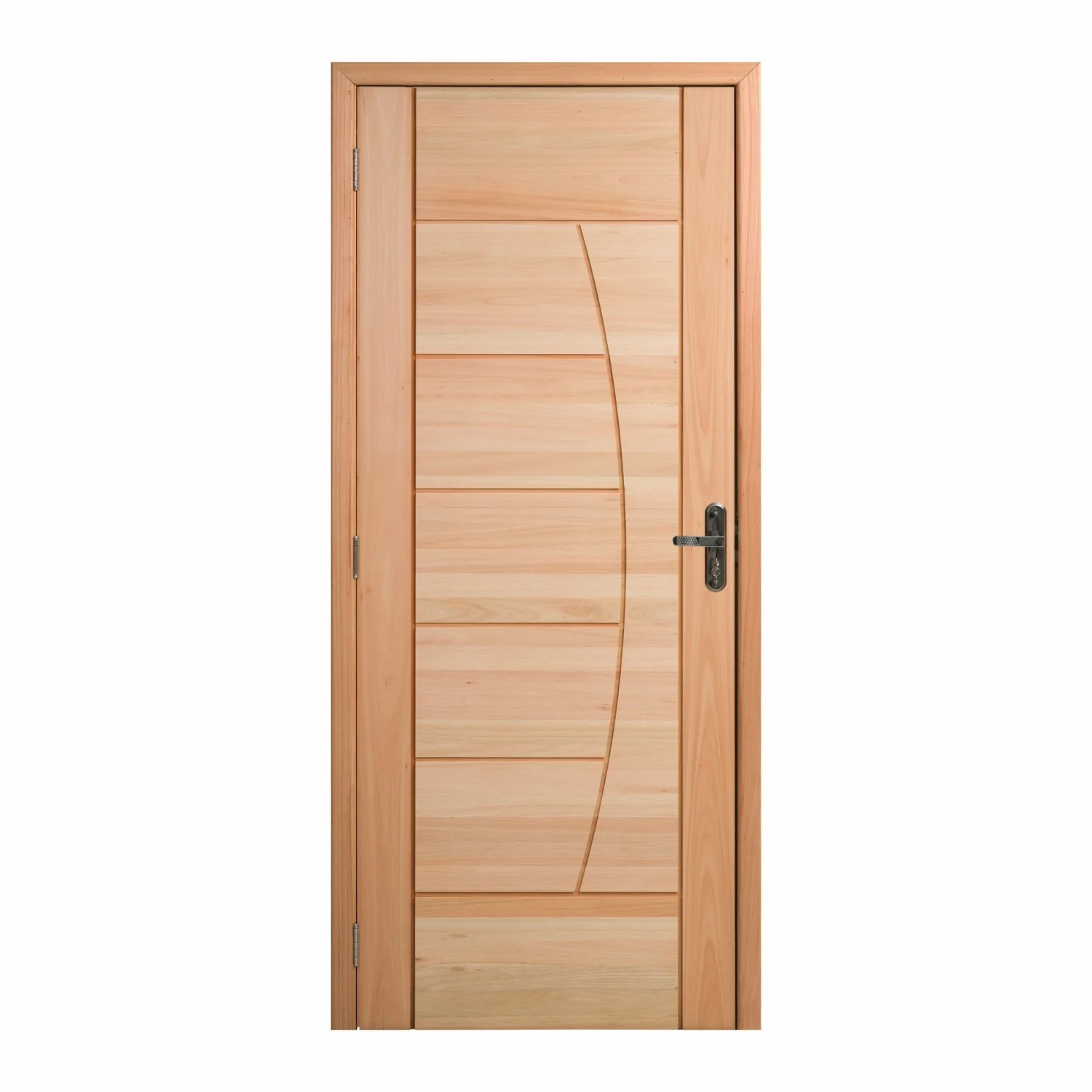 Kit Porta Pronta Maciça De Eucalipto 214x89x14cm Pm78 Solar Abertura Esquerda Cruzeiro Portas Natural