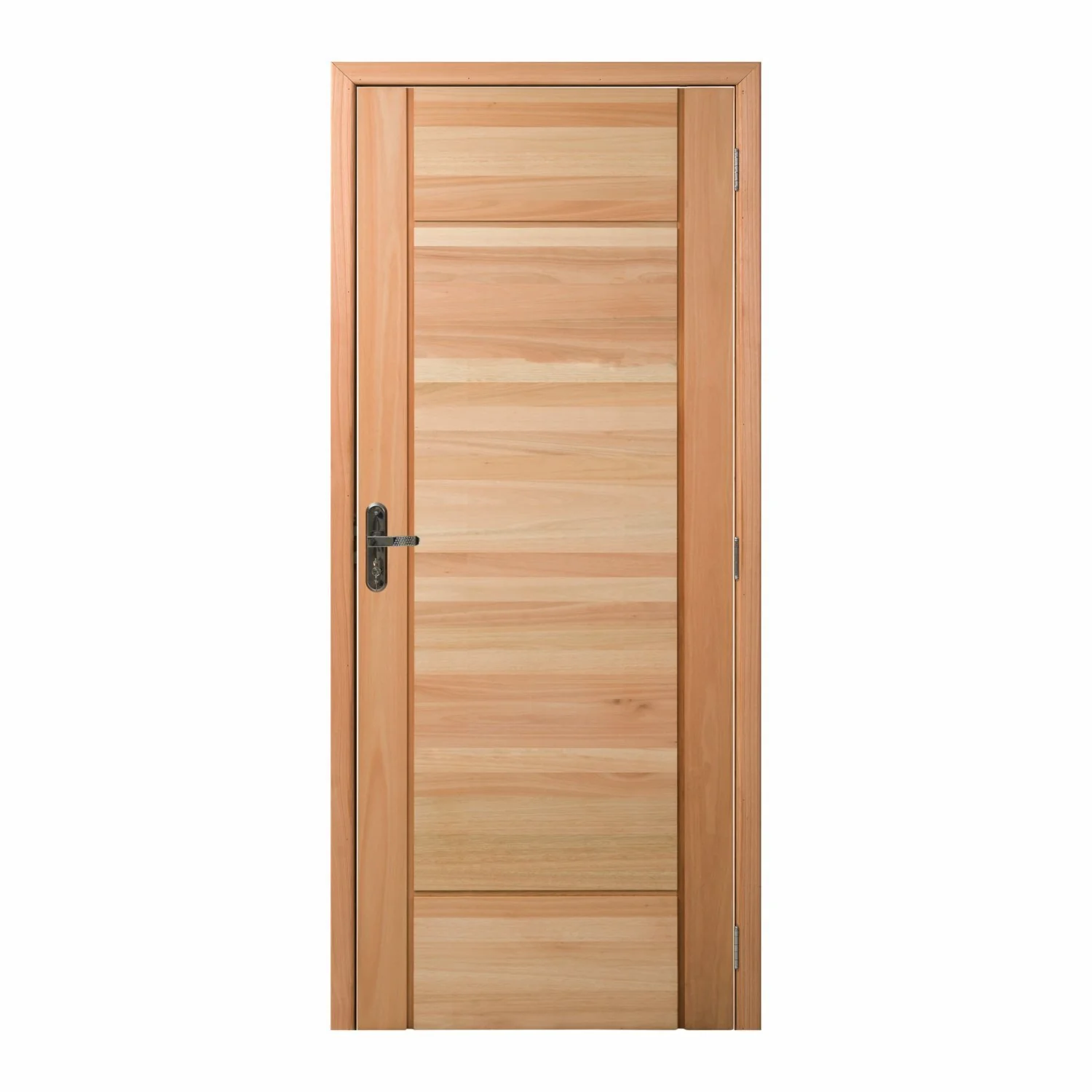 Kit Porta Pronta Maciça De Eucalipto 214x89x14cm Pm95 Clean Abertura Direita Cruzeiro Portas Natural