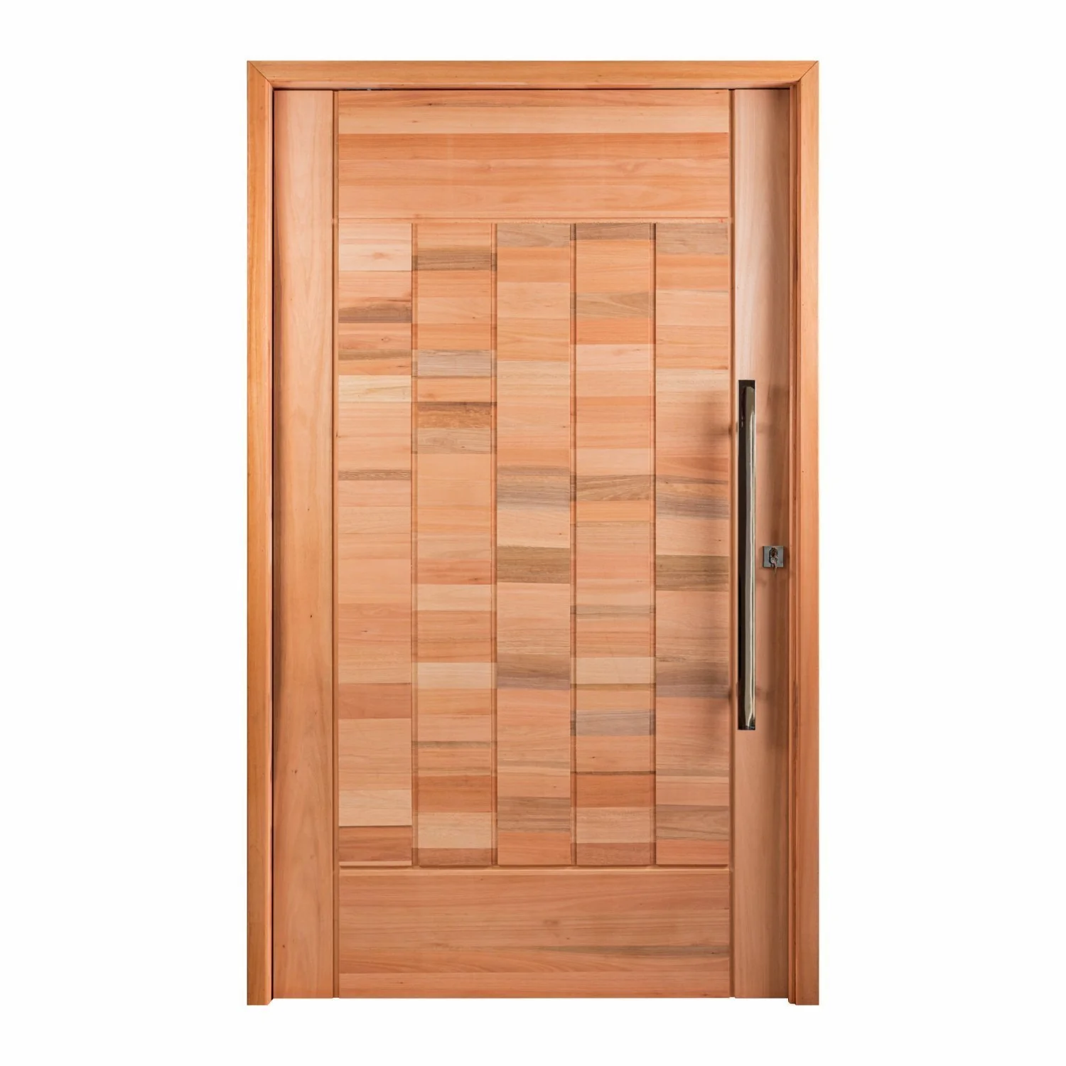 Kit Porta Pivotante Maciça De Eucalipto 214x109x14cm Pm97 Cruzeiro Portas Natural