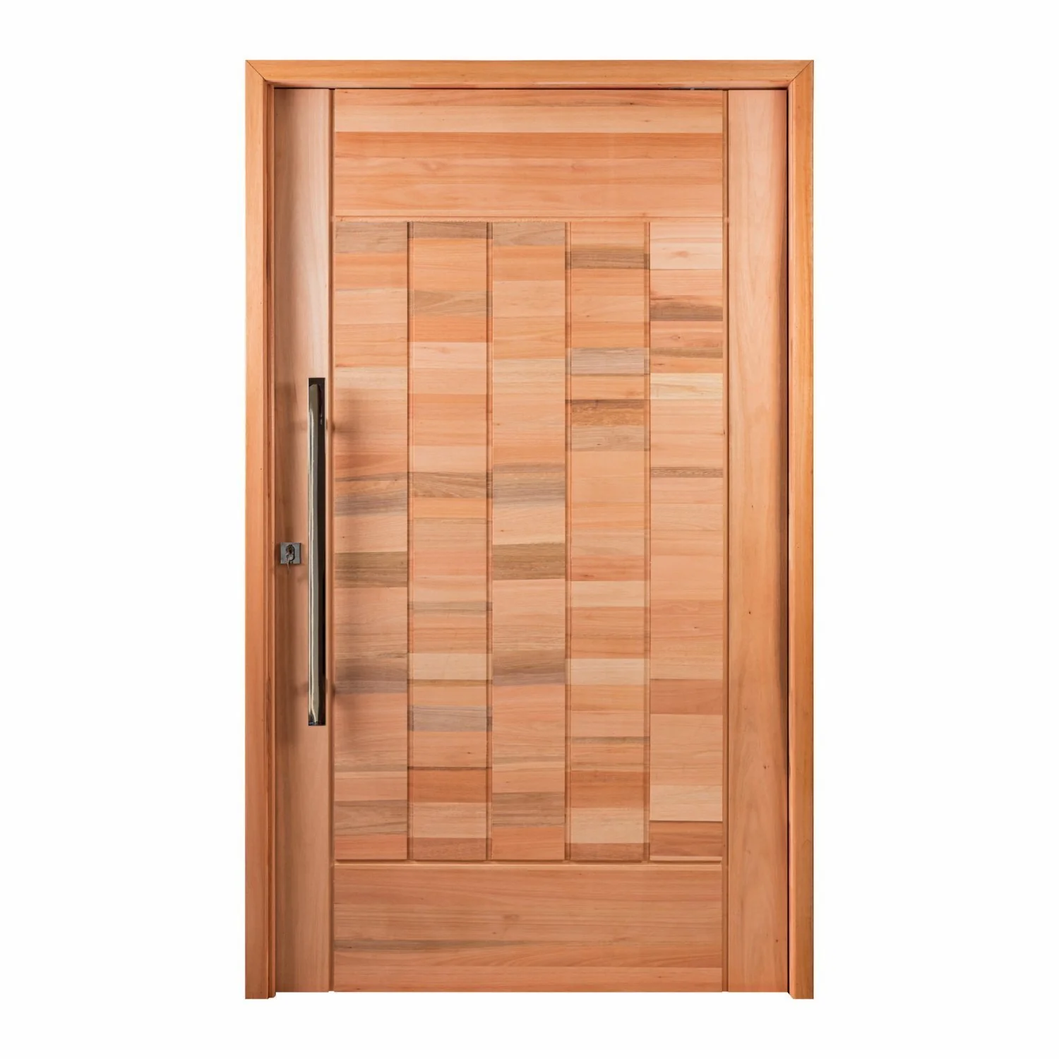 Kit Porta Pivotante Maciça De Eucalipto 214x127x14cm Pm97 Cruzeiro Portas Natural