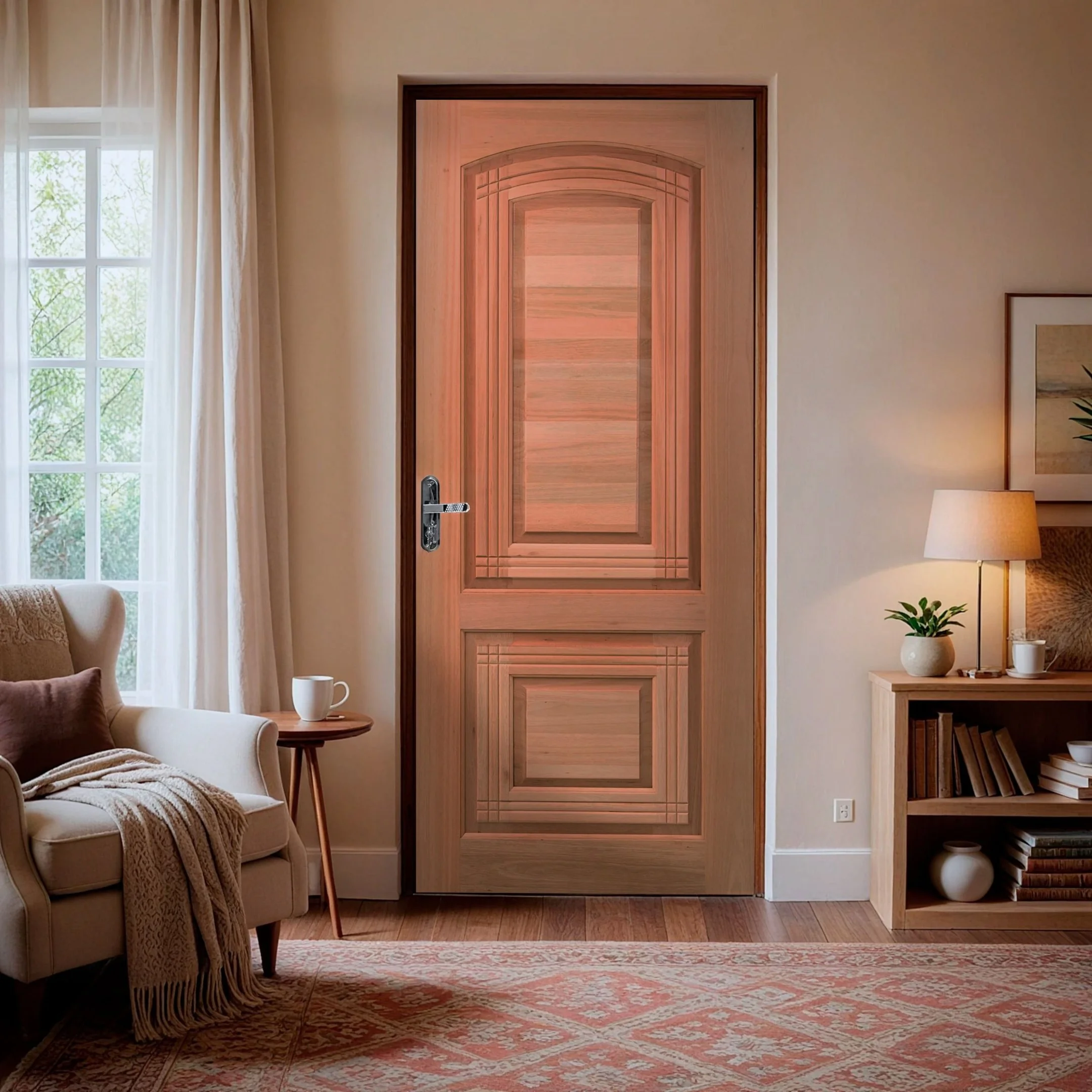 Folha De Porta Maciça Em Eucalipto Acabamento Natural 210x72cm Pm28 Master Cruzeiro Portas Natural