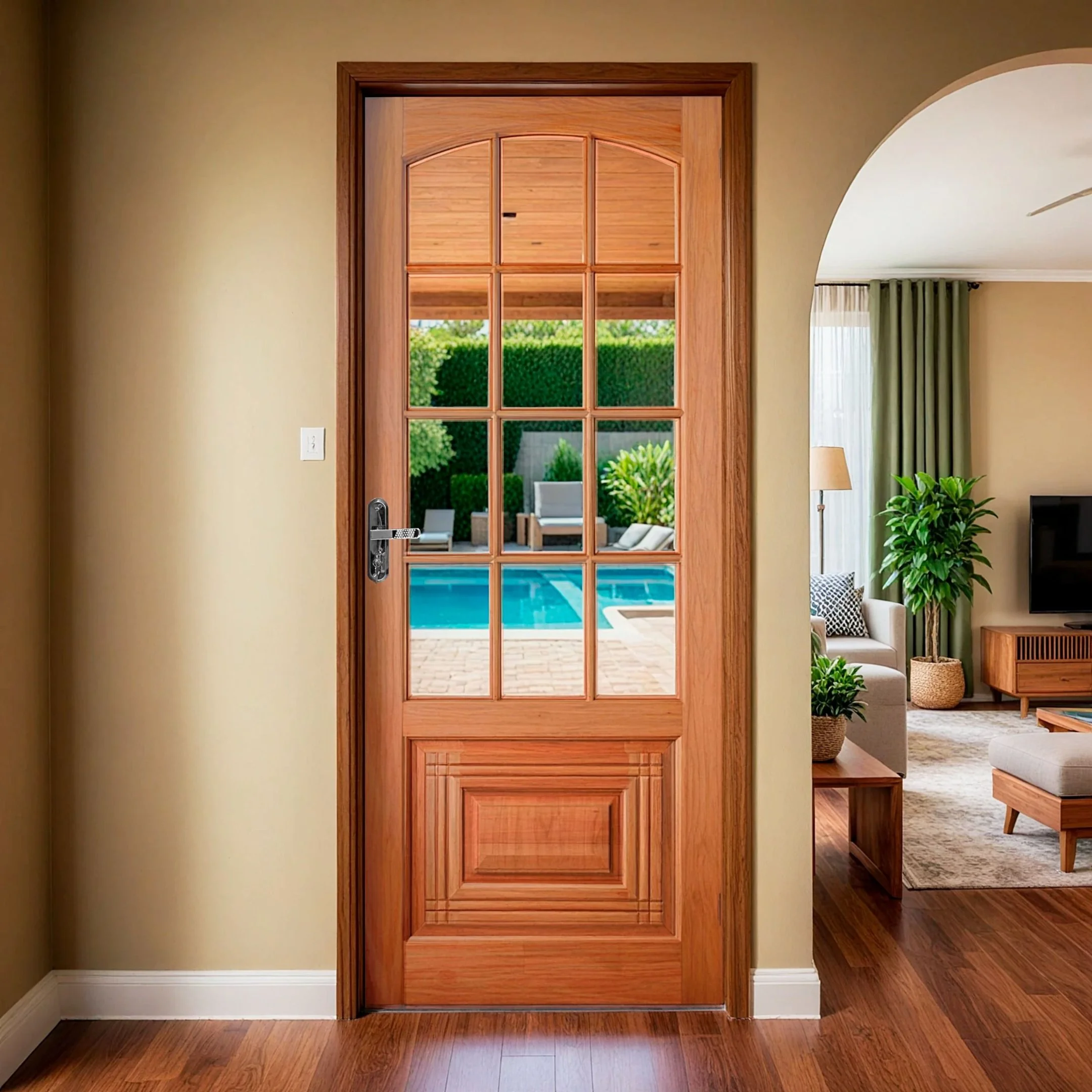 Folha De Porta Maciça Em Eucalipto Acabamento Natural 210x70cm Pm12 Nipônica Cruzeiro Portas Natural