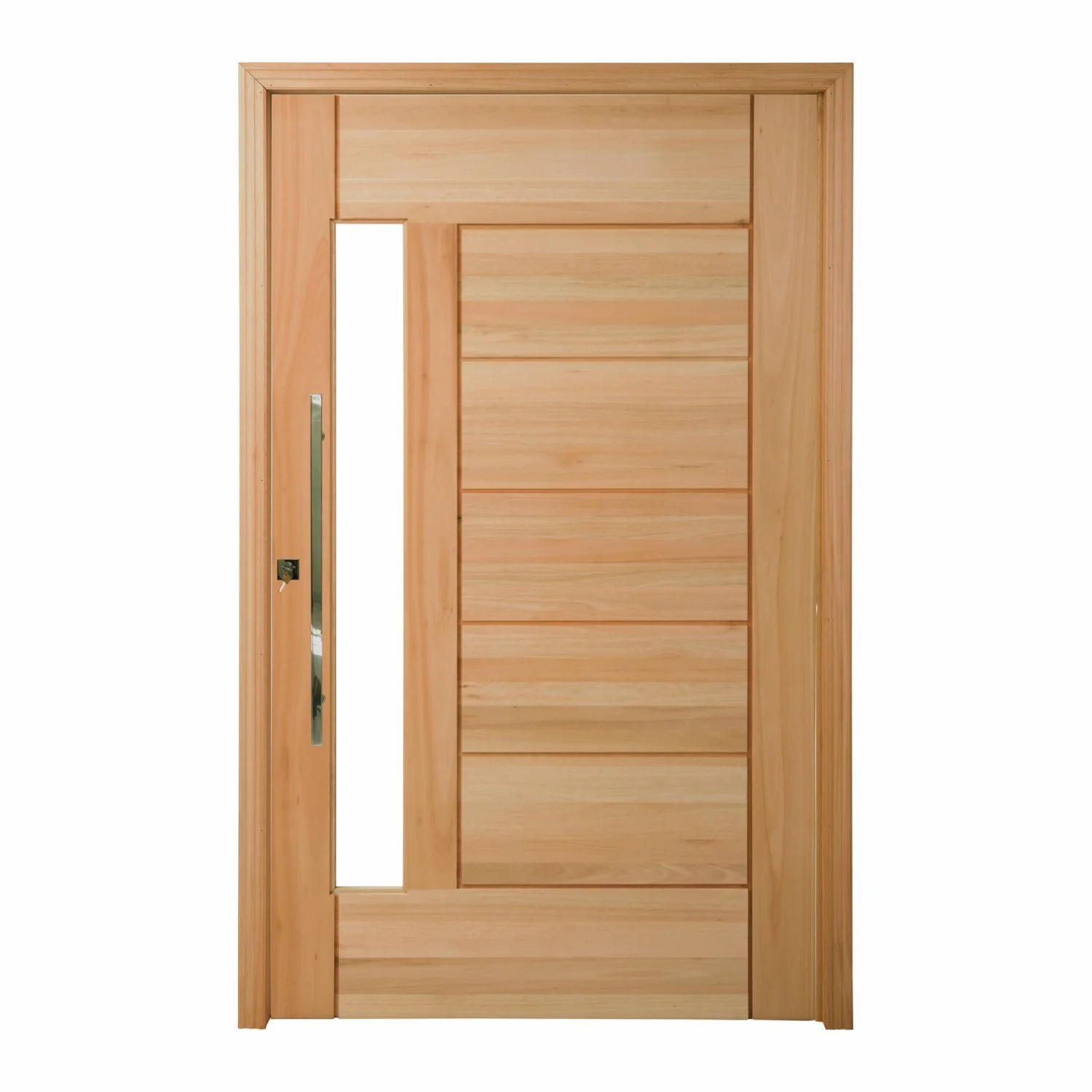 Kit Porta Pivotante Maciça De Eucalipto 214x109x14cm Pm76 Lira Cruzeiro Portas Natural
