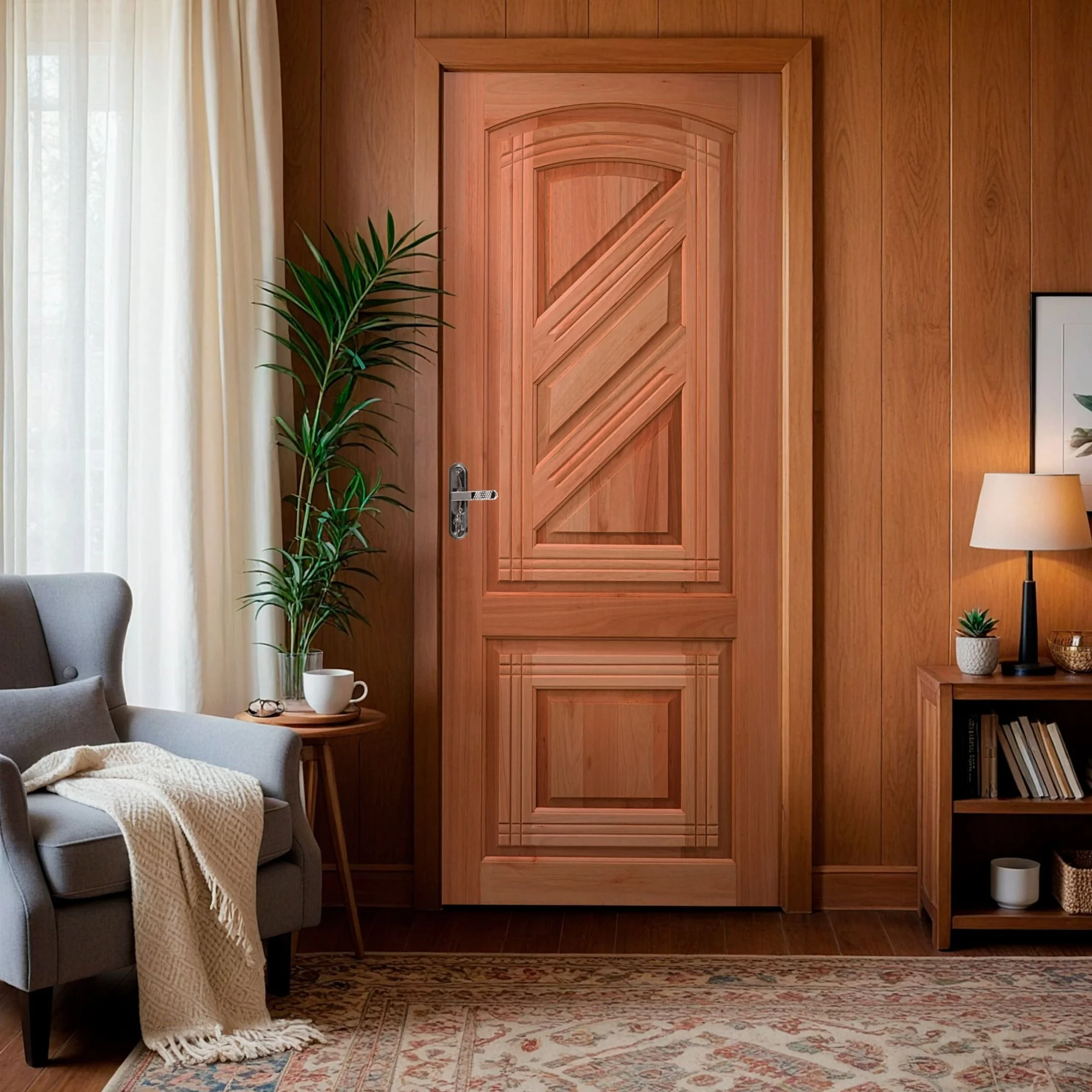 Folha De Porta Maciça Em Eucalipto Acabamento Natural 210x62cm Pm18 Advanced Cruzeiro Portas Natural