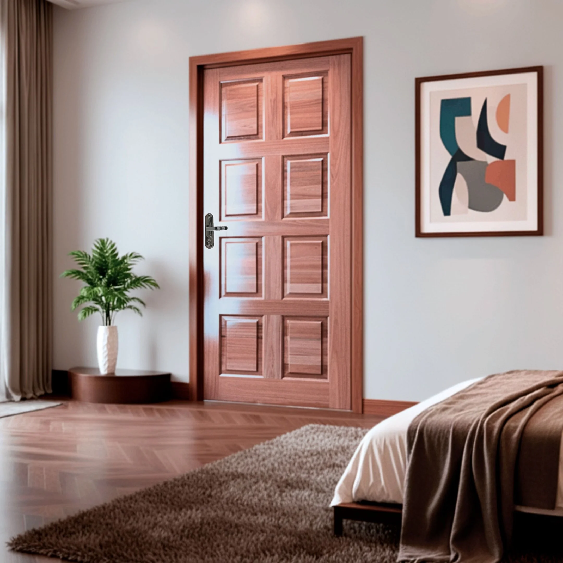 Folha De Porta Maciça Em Eucalipto Acabamento Natural 210x62cm Pm46 Custon Cruzeiro Portas Natural