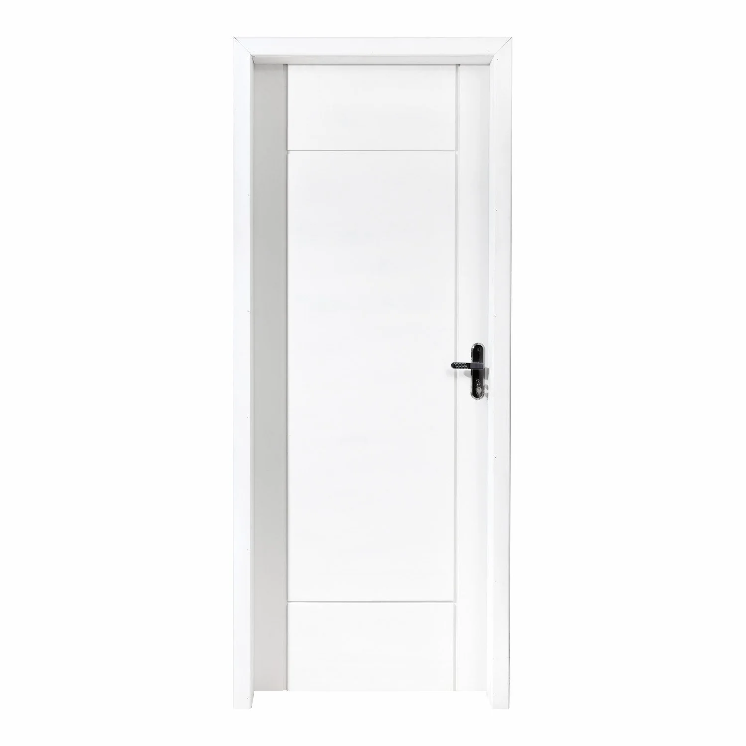 Kit Porta Pronta Maciça De Eucalipto 214x87x14cm Pm95 Clean Abertura Esquerda Cruzeiro Portas Branco