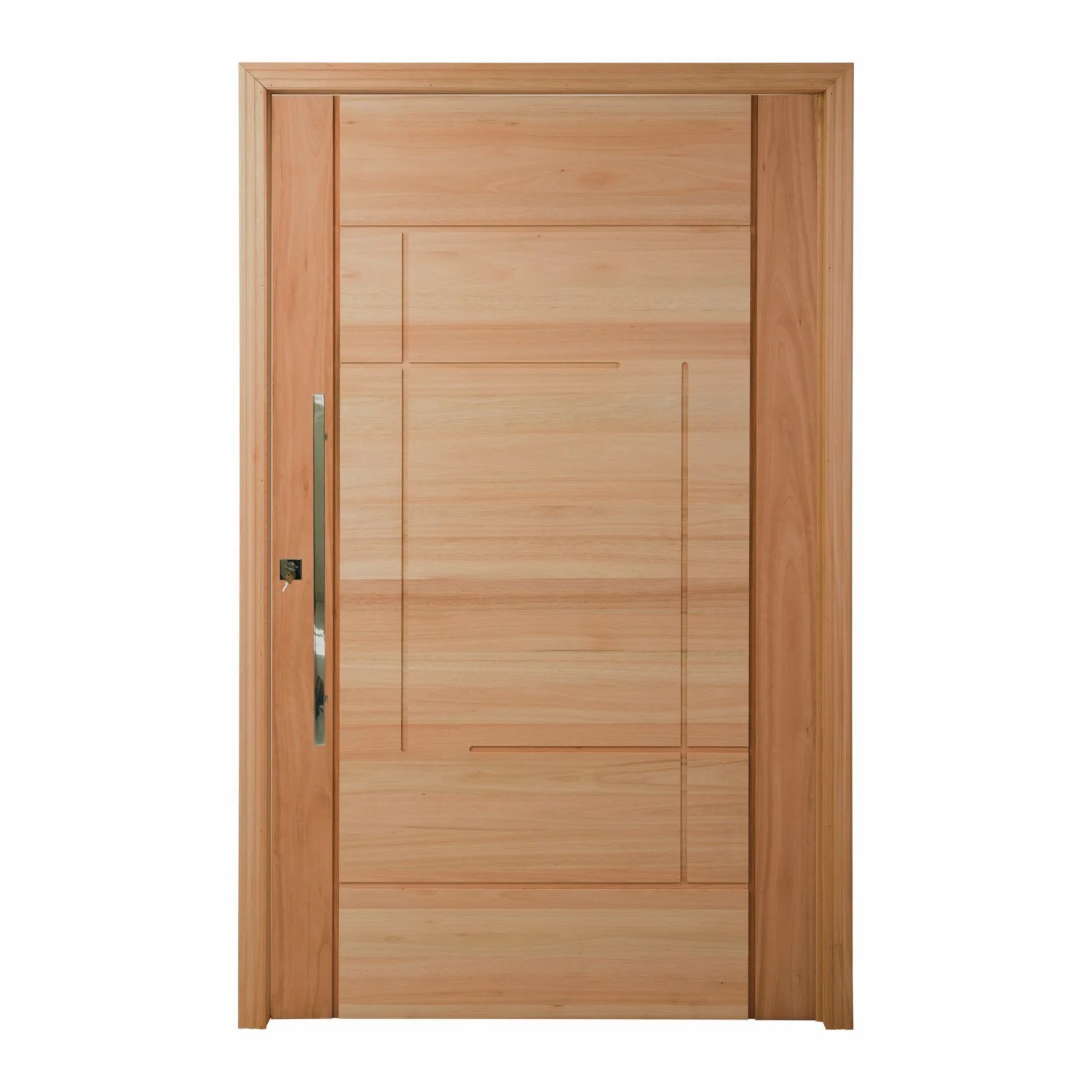 Kit Porta Pivotante Maciça De Eucalipto 214x127x14cm Pm92 Moderne Cruzeiro Portas Natural