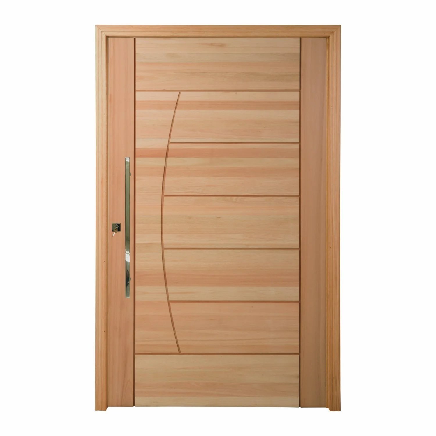 Kit Porta Pivotante Maciça De Eucalipto 214x109x14cm Pm78 Solar Cruzeiro Portas Natural