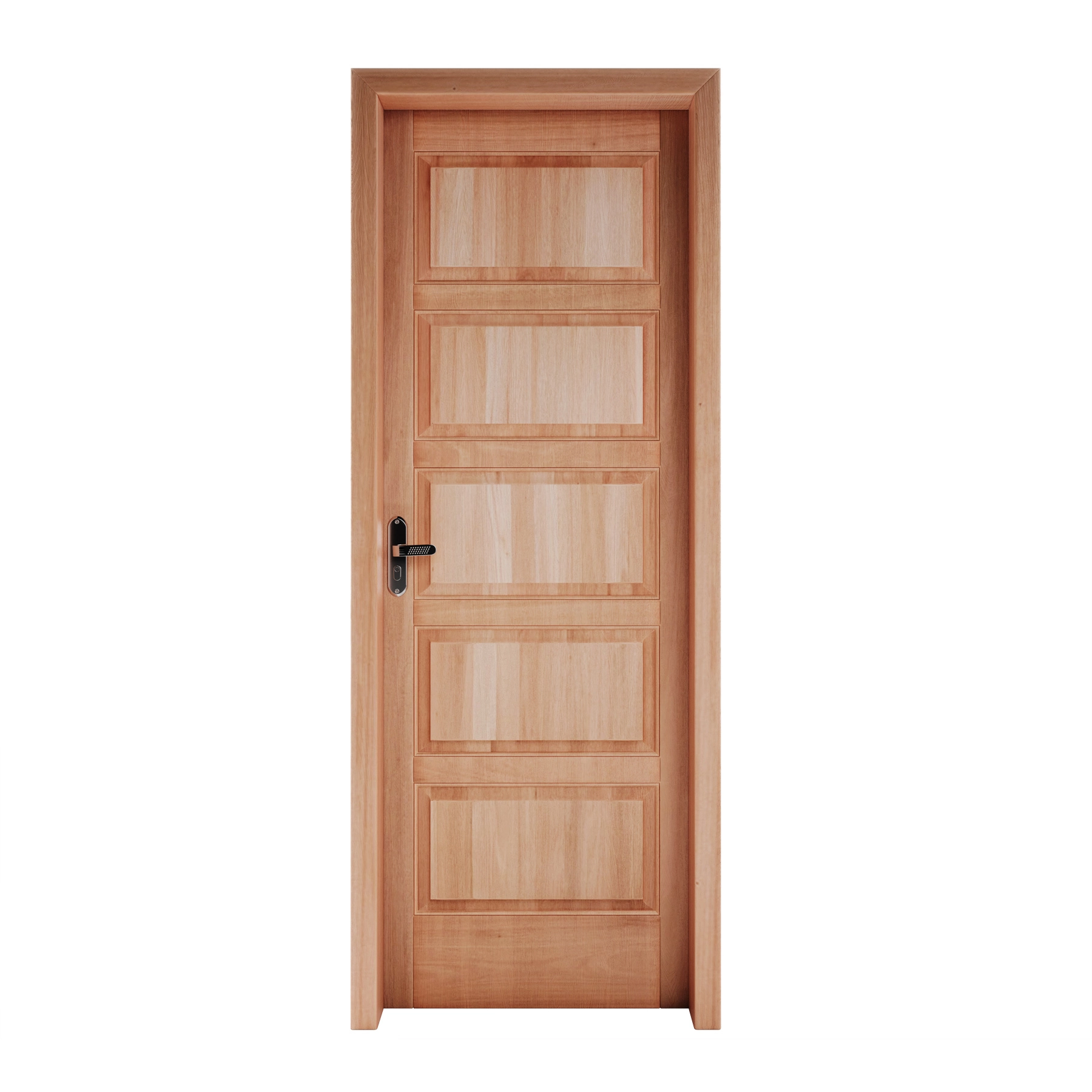 Kit Porta Madeira de Giro Direito Marrom 210x80cm com Batente Decorada Cruzeiro
