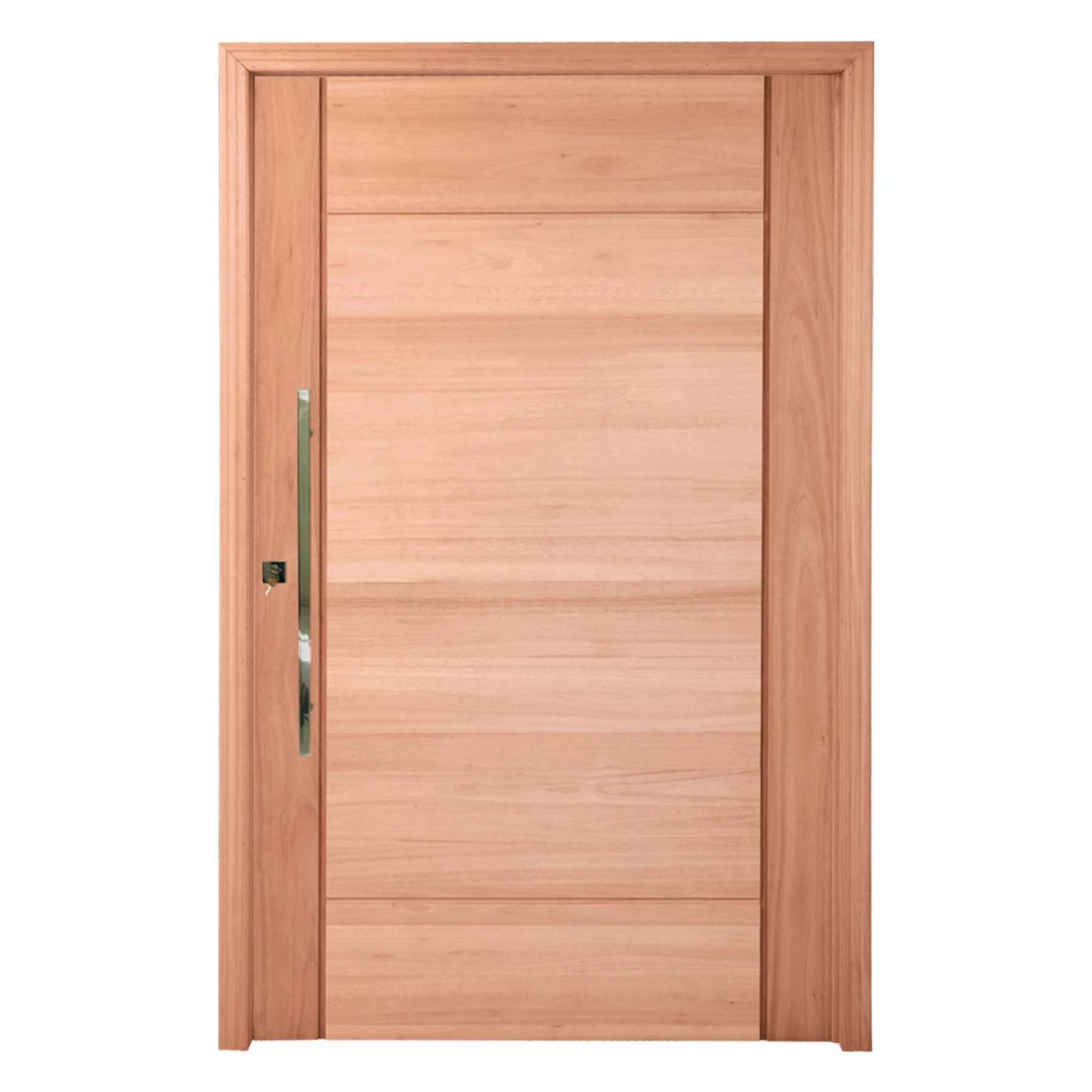 Kit Porta Madeira Pivotante Direito|Esquerdo Marrom 210x100cm com Batente Decorada Cruzeiro