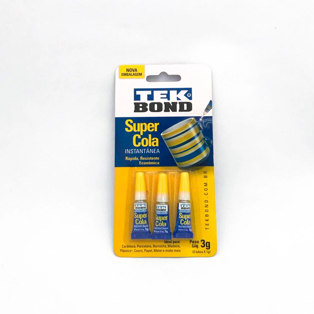 Cola Super Cola Tek Bond 1gr 3unidade