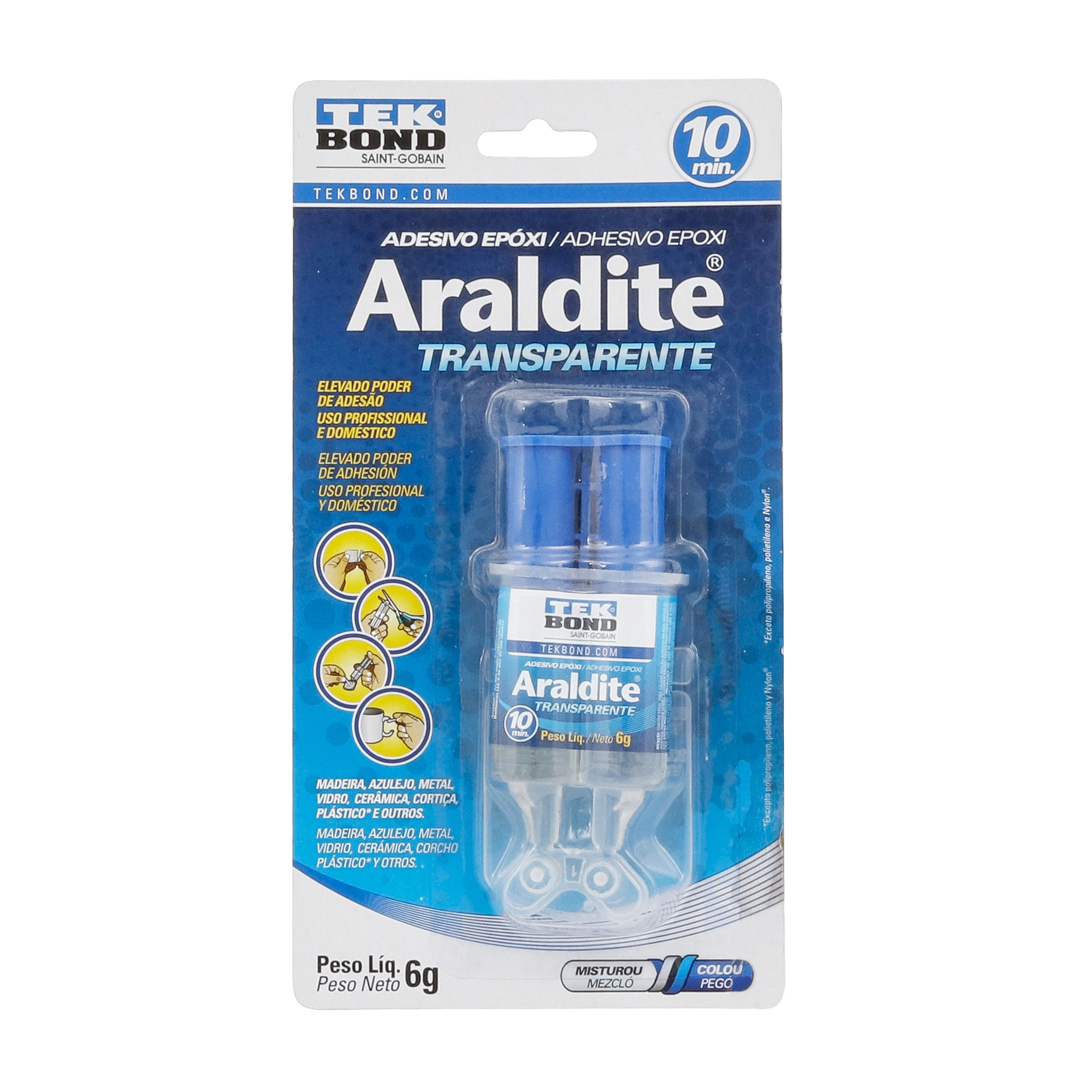 Cola Epóxi Araldite Seringa 6g Transparente