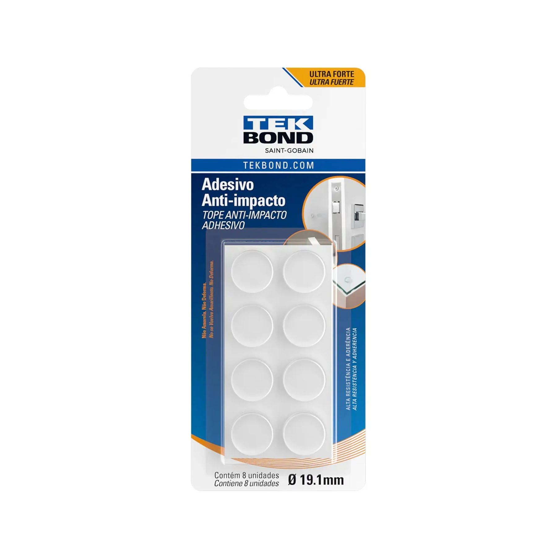 Adesivo Anti-Impacto Gota Tekbond Tamanho M 8 Unidades