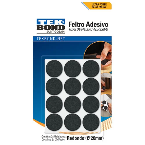 Kit 48 Feltro Protetor Adesivo Pé Sofá Cadeira Mesa Tekbond