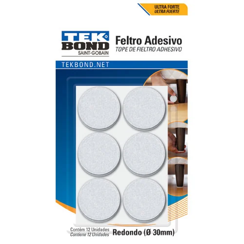 Feltro Redondo 30mm Kimarc 12un Branco