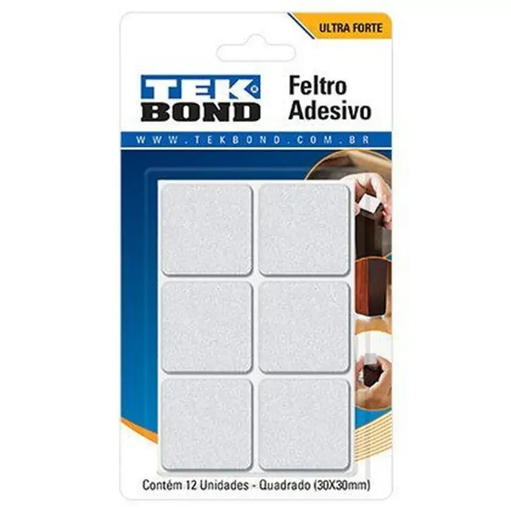 Feltro Quadrado 30mm Kimarc 12un Branco