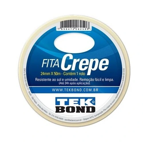 Fita Crepe 48mm com 50 Metros Branca