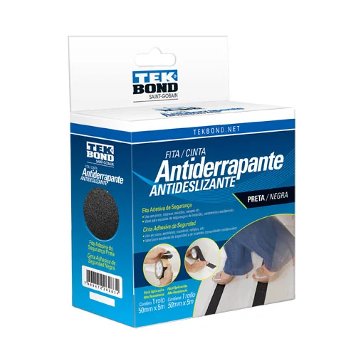 Fita Antiderrapante 50mm com 5 Metros Preta