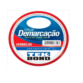 Fita de Demarcação Super Tape Vermelha 48mm com 15 Metros