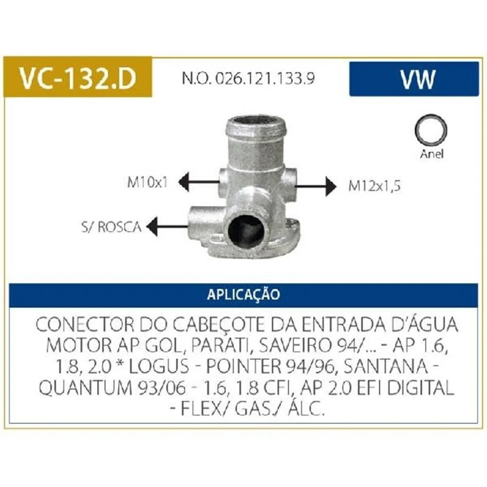 Flange Lateral do Cabeçote - VALCLEI VC132D